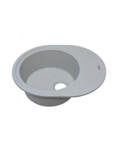 Мийка для кухні з граніту Adamant Ovum світло-сіра, 615х495х200 мм - 2