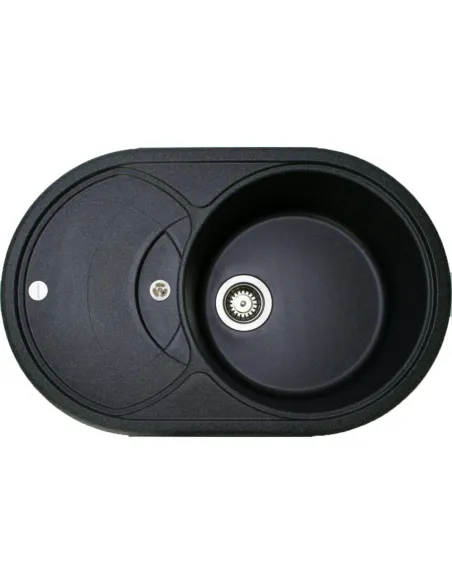 Мойка для кухни из гранита Adamant Shell черная, 770х495х200 мм - 1