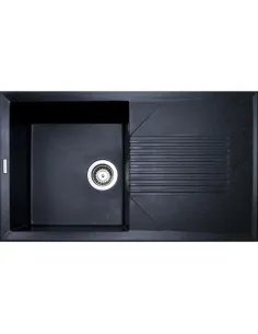 Мойка для кухни из гранита Adamant Novak черная, 850х500х240 мм - 1