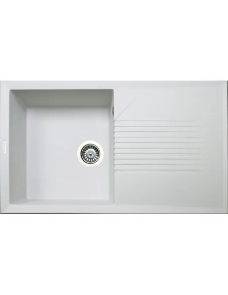 Мойка для кухни из гранита Adamant Novak белая, 850х500х240 мм - 1