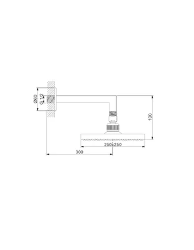 Лейка для верхнего душа Newarc Corner 470531 с настенным держателем - 2
