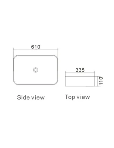 Керамическая раковина Newarc Aqua 9461B-M накладная, черная - 6
