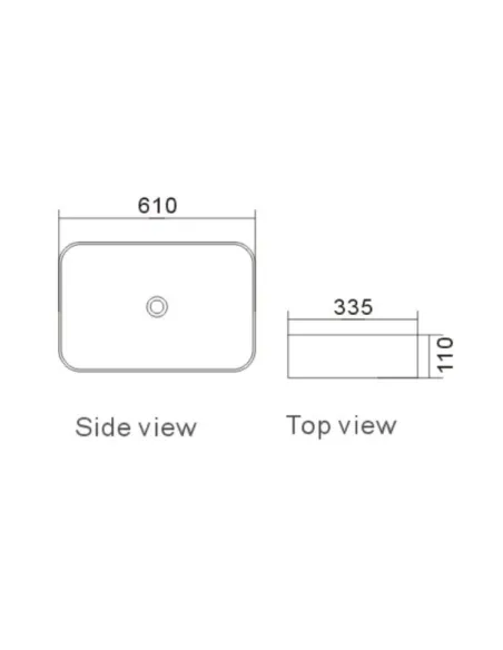 Керамическая раковина Newarc Aqua 9461B-M накладная, черная - 6