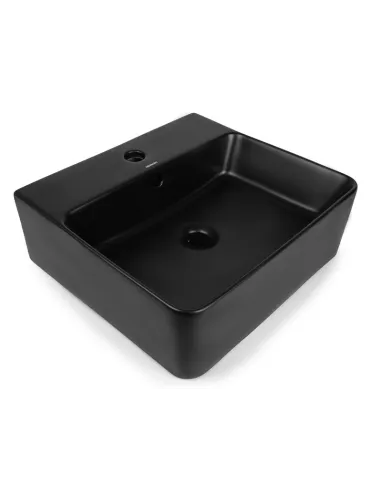 Керамическая раковина Newarc Countertop 5025B-M накладная, подвесная, черная - 2