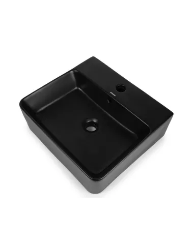 Керамическая раковина Newarc Countertop 5025B-M накладная, подвесная, черная - 5