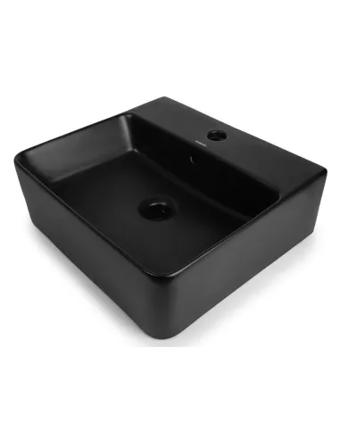 Керамическая раковина Newarc Countertop 5025B-M накладная, подвесная, черная - 6