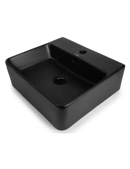 Керамическая раковина Newarc Countertop 5025B-M накладная, подвесная, черная - 6