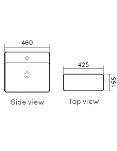 Керамическая раковина Newarc Countertop 5025B-M накладная, подвесная, черная - 7