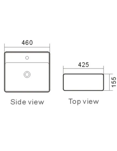 Керамическая раковина Newarc Countertop 5025B-M накладная, подвесная, черная - 7