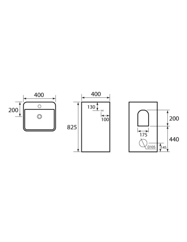Керамическая раковина Newarc Aqua 9417W напольная, белая - 4