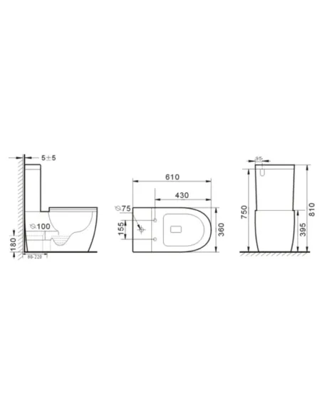 Унитаз компакт Newarc Modern Rimless 3822W New безободковый, сиденье микролифт - 10 Унитаз компакт Newarc Modern Rimless 3822W New безободковый, сиденье микролифт - 10