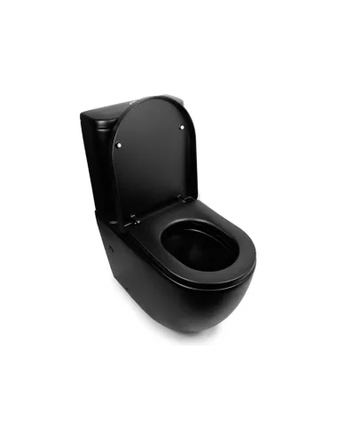 Унитаз компакт Newarc Modern Rimless 3822B-M безободковый, сиденье микролифт,черный - 6