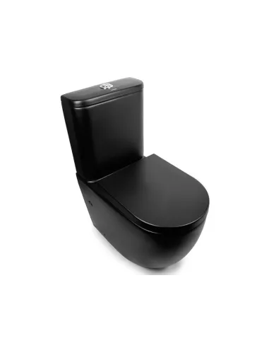 Унитаз компакт Newarc Modern Rimless 3822B-M безободковый, сиденье микролифт,черный - 7