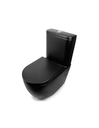 Унитаз компакт Newarc Modern Rimless 3822B-M безободковый, сиденье микролифт,черный - 9