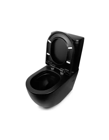 Унитаз компакт Newarc Modern Rimless 3822B-M безободковый, сиденье микролифт,черный - 10