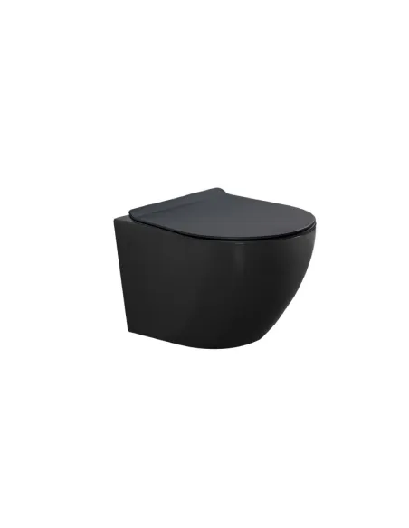 Чаша подвесного унитаза Newarc Modern Rimless 3823B-M с сиденьем,черная - 1 Чаша подвесного унитаза Newarc Modern Rimless 3823B-M с сиденьем,черная - 1