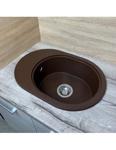 Мойка для кухни из гранита Adamant Ovale черная, 610х420х180 мм - 3