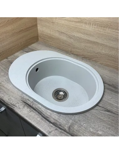 Мойка для кухни из гранита Adamant Ovale Old Stone, 610х420х180 мм - 3