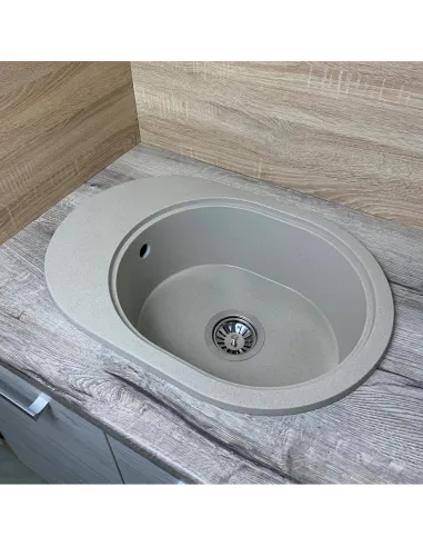 Мойка для кухни из гранита Adamant Ovale сахара, 610х420х180 мм - 3