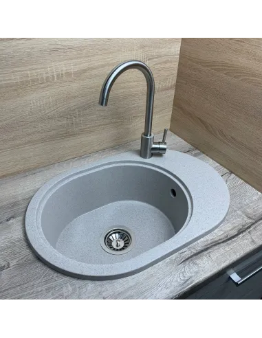 Мойка для кухни из гранита Adamant Ovale Terra, 610х420х180 мм - 2