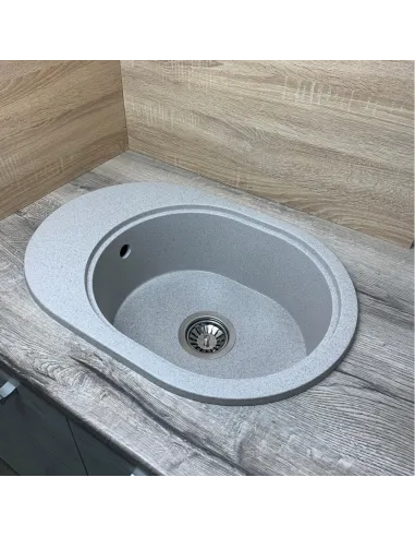 Мойка для кухни из гранита Adamant Ovale Terra, 610х420х180 мм - 3