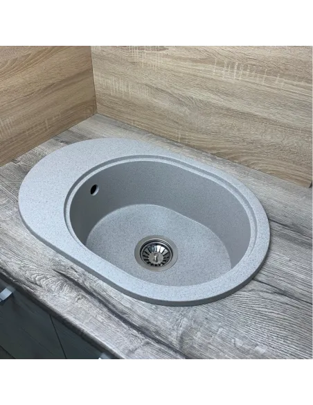 Мойка для кухни из гранита Adamant Ovale Terra, 610х420х180 мм - 3