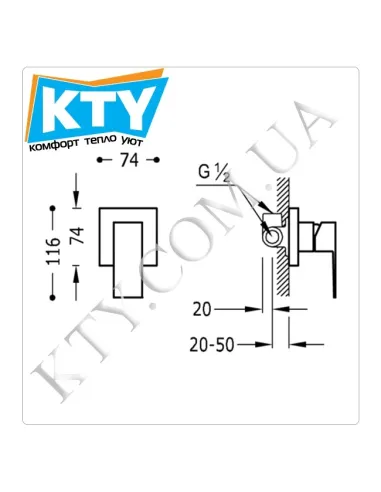 Смеситель для душа скрытого монтажа Tres Cuadro-Tres 1.06.177 хром - 1