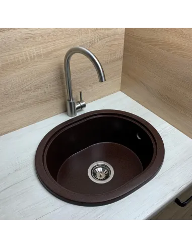 Мойка для кухни из гранита Adamant Circum Mokko, 500х425х180 мм - 2