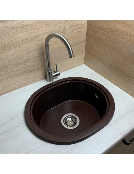 Мойка для кухни из гранита Adamant Circum Mokko, 500х425х180 мм - 2