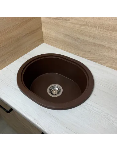 Мойка для кухни из гранита Adamant Circum Mokko, 500х425х180 мм - 3