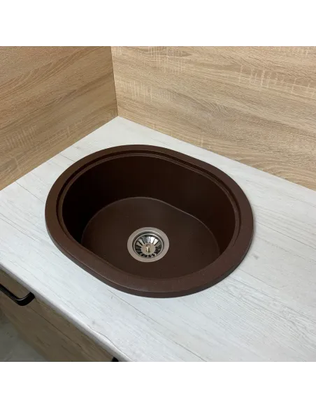 Мойка для кухни из гранита Adamant Circum Mokko, 500х425х180 мм - 3