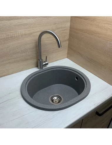 Мойка для кухни из гранита Adamant Circum серая, 500х425х180 мм - 2