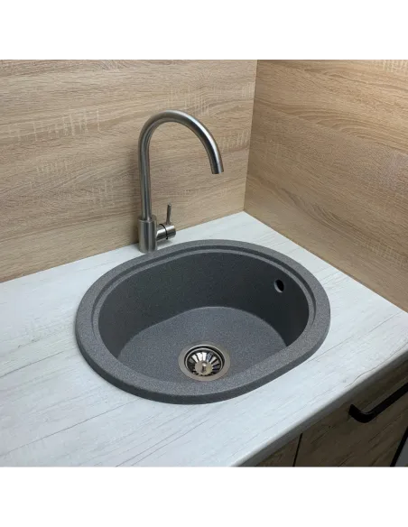 Мойка для кухни из гранита Adamant Circum серая, 500х425х180 мм - 2