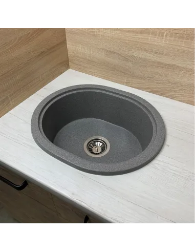 Мойка для кухни из гранита Adamant Circum серая, 500х425х180 мм - 3