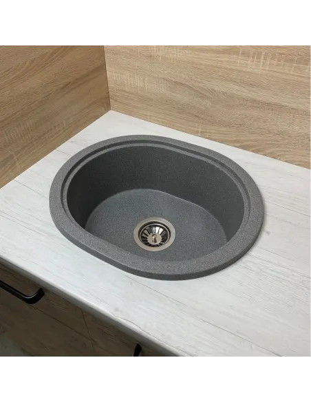 Мойка для кухни из гранита Adamant Circum серая, 500х425х180 мм - 3