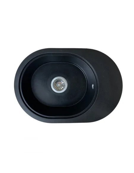 Мойка для кухни из гранита Adamant Ovale черный металлик, 610х420х180 мм - 1