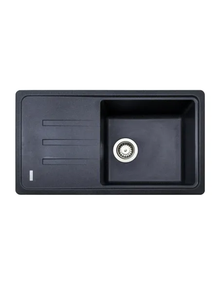 Мойка для кухни из гранита Adamant Slim Long Black, 780х435х200 мм - 1