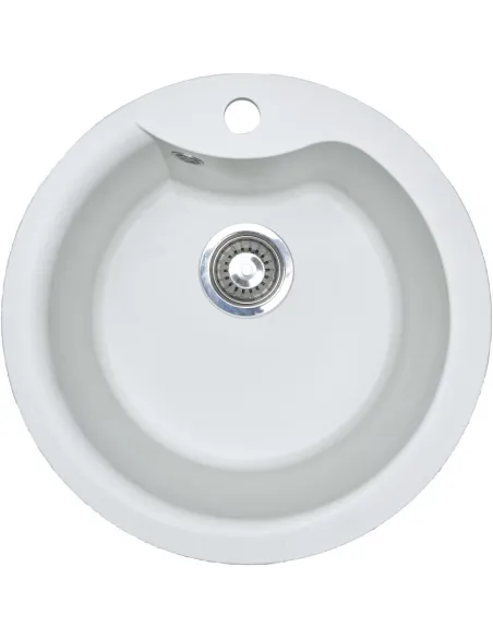 Мойка для кухни из гранита Adamant Wave белая, 485х485х210 мм - 1