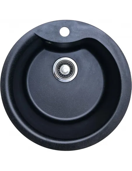 Мойка для кухни из гранита Adamant Wave черный металлик, 485х485х210 мм - 1