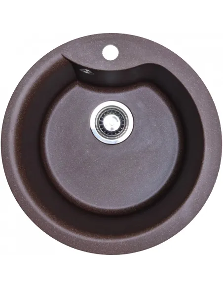 Мойка для кухни из гранита Adamant Wave коричневая, 485х485х210 мм - 1