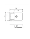 Мойка для кухни из гранита Adamant General графит, 775х495х200 мм - 2