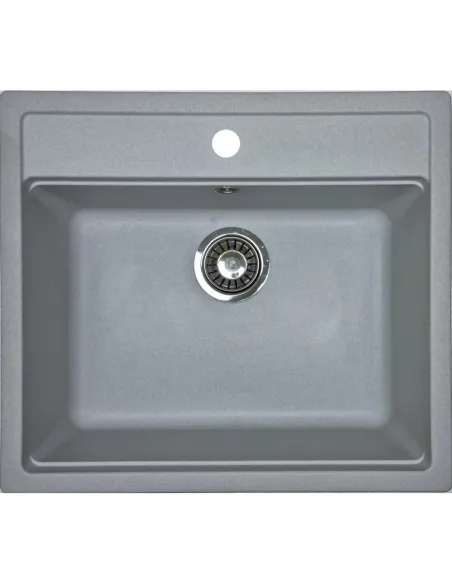 Мойка для кухни из гранита Adamant Step серая, 565х500х190 мм - 1