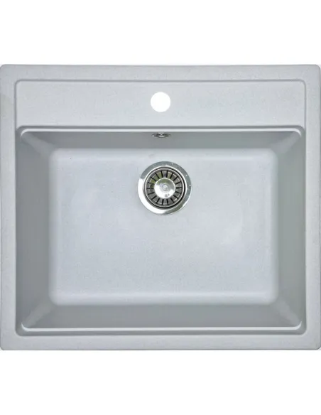 Мойка для кухни из гранита Adamant Step светло-серая, 565х500х190 мм - 1