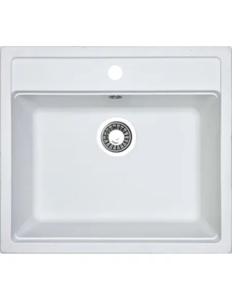 Мойка для кухни из гранита Adamant Step белая, 565х500х190 мм - 1