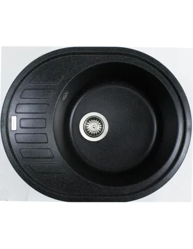 Мойка для кухни из гранита Adamant Ovum черный металлик, 615х495х200 мм - 4