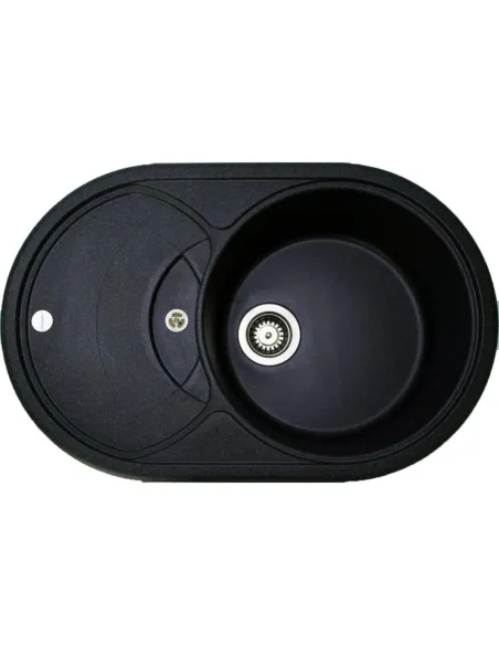 Мойка для кухни из гранита Adamant Shell черный металлик, 770х495х200 мм - 1