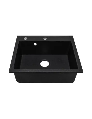 Мойка для кухни из гранита Adamant Prizma черный металлик, 590х495х201 мм - 2