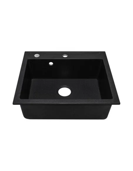 Мойка для кухни из гранита Adamant Prizma черный металлик, 590х495х201 мм - 2
