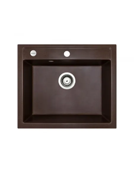 Мойка для кухни из гранита Adamant Prizma коричневая, 590х495х202 мм - 1