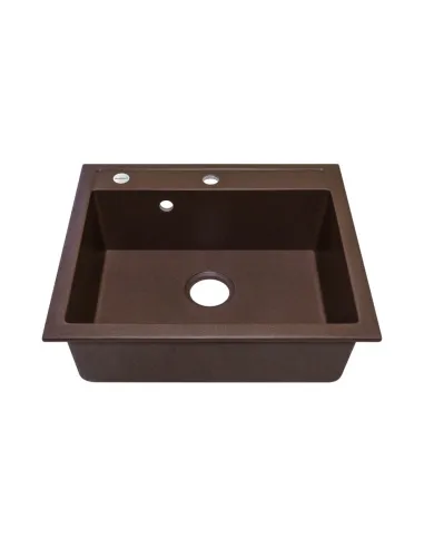 Мойка для кухни из гранита Adamant Prizma коричневая, 590х495х202 мм - 2